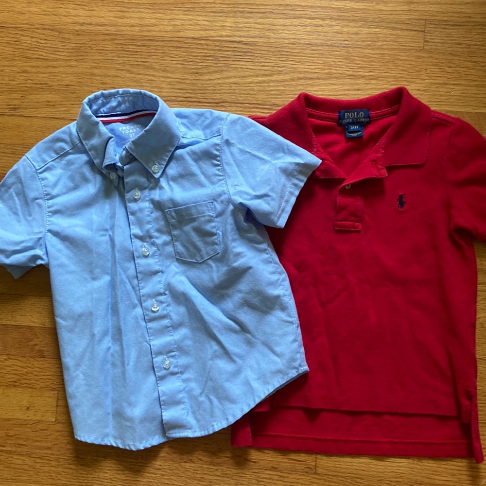 3T boys dress shirts Ralph Lauren polo - French toast buttonup